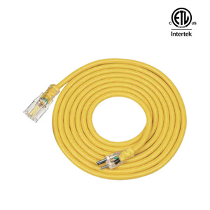 Indoor/Outdoor Extension Cord with LED Lighted End